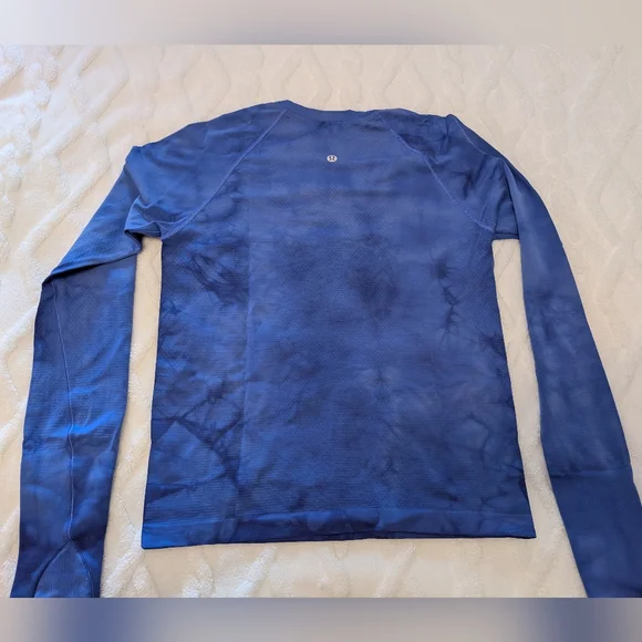 Lululemon Swiftly Tech Long Sleeve Shirt 2.0 Race Length, Tie Dye Blue, Size 8 - Picture 8 of 9